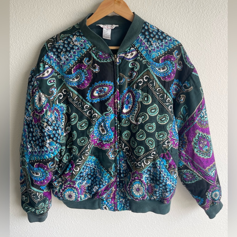 Vtg Southwestern Aztec Print Blazer Jacket Sz M Womens Puffer Jacket